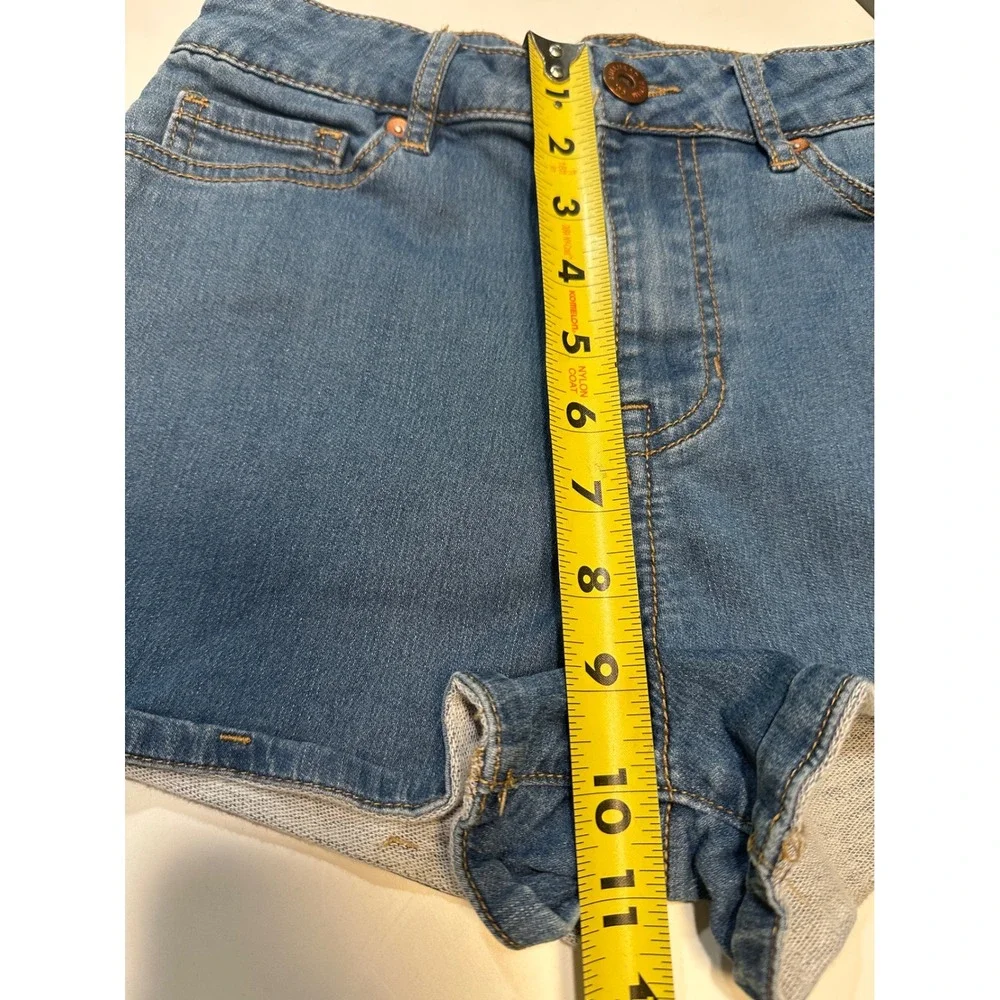 Bullhead Denim Co Jean Shorts Women 3 Blue Super High Rise Shorty Cut Off Summer